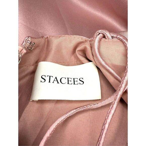 Stacees Women’s 0 A-Line Satin Homecoming Dress with Pockets Wisteria Pink NEW - Picture 10 of 10